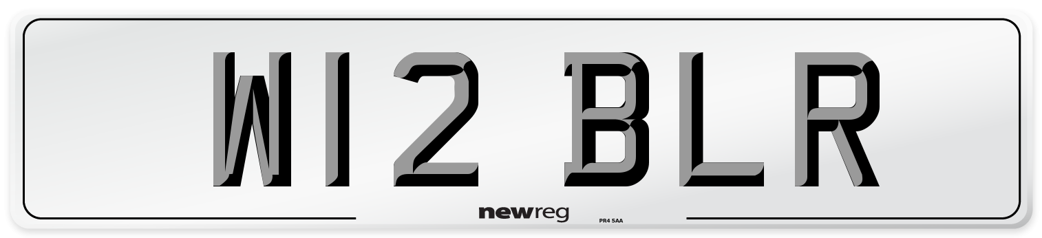 W12 BLR Number Plate from New Reg